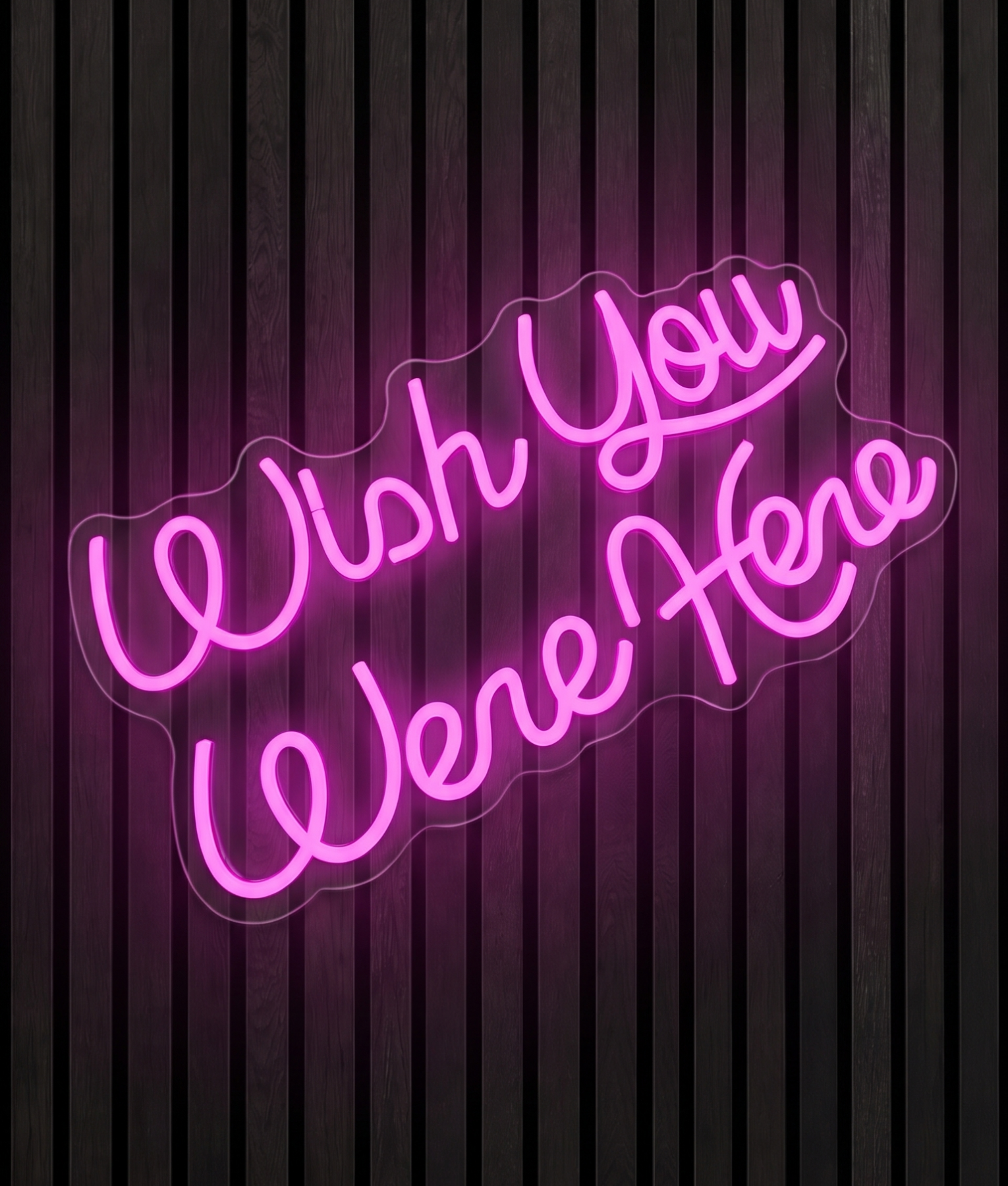 Wish you were here paars neon lamp